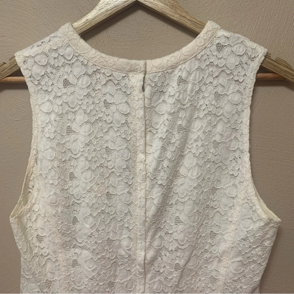 Rebecca Taylor Lace Dart Tank Top White Ivory Cream Size 10 NWT New - Picture 7 of 16